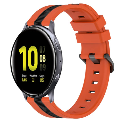 20mm Vertical Two-Color Silicone Watch Band, For Samsung Galaxy Watch Active2 40mm, For Samsung Galaxy Watch Active2 44mm
