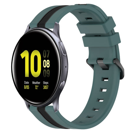 20mm Vertical Two-Color Silicone Watch Band, For Samsung Galaxy Watch Active2 40mm, For Samsung Galaxy Watch Active2 44mm
