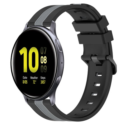 20mm Vertical Two-Color Silicone Watch Band, For Samsung Galaxy Watch Active2 40mm, For Samsung Galaxy Watch Active2 44mm
