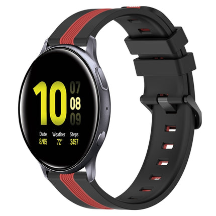 20mm Vertical Two-Color Silicone Watch Band, For Samsung Galaxy Watch Active2 40mm, For Samsung Galaxy Watch Active2 44mm