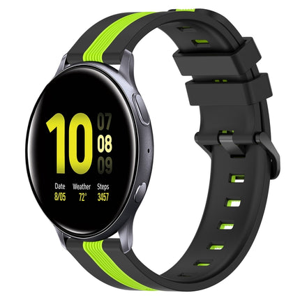 20mm Vertical Two-Color Silicone Watch Band, For Samsung Galaxy Watch Active2 40mm, For Samsung Galaxy Watch Active2 44mm