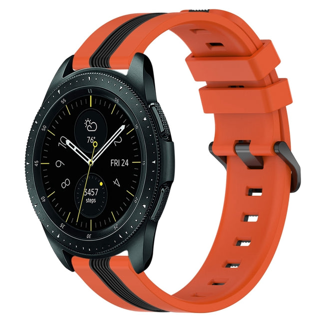 20mm Vertical Two-Color Silicone Watch Band, For Samsung Galaxy Watch 42mm, For Samsung Galaxy Watch 6 44mm