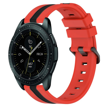 20mm Vertical Two-Color Silicone Watch Band, For Samsung Galaxy Watch 42mm, For Samsung Galaxy Watch 6 44mm