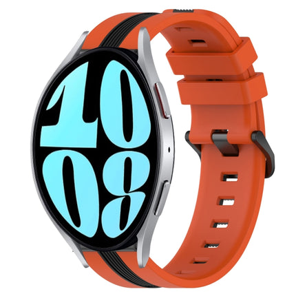 20mm Vertical Two-Color Silicone Watch Band, For Samsung Galaxy Watch 42mm, For Samsung Galaxy Watch 6 44mm