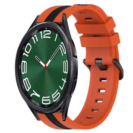 20mm Vertical Two-Color Silicone Watch Band, For Samsung Galaxy Watch5 44mm, For Samsung Galaxy Watch 6 Classic 47mm