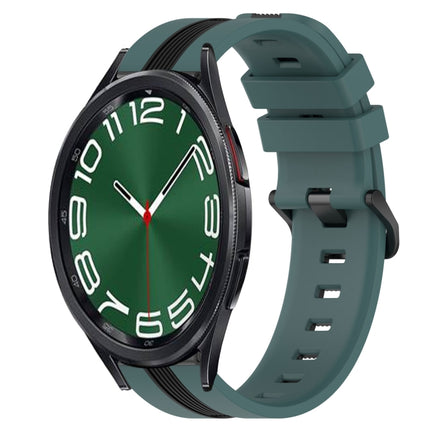 20mm Vertical Two-Color Silicone Watch Band, For Samsung Galaxy Watch5 44mm, For Samsung Galaxy Watch 6 Classic 47mm