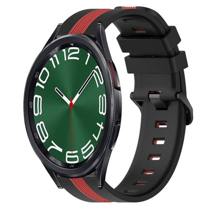 20mm Vertical Two-Color Silicone Watch Band, For Samsung Galaxy Watch5 44mm, For Samsung Galaxy Watch 6 Classic 47mm