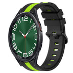 For Samsung Galaxy Watch 6 Classic 47mm / Black+Lime Green