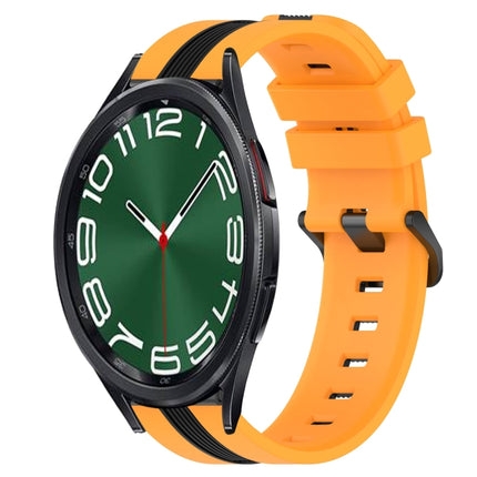 20mm Vertical Two-Color Silicone Watch Band, For Samsung Galaxy Watch5 44mm, For Samsung Galaxy Watch 6 Classic 47mm