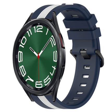 20mm Vertical Two-Color Silicone Watch Band, For Samsung Galaxy Watch5 44mm, For Samsung Galaxy Watch 6 Classic 47mm