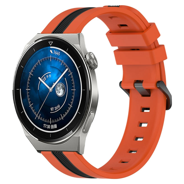 20mm Vertical Two-Color Silicone Watch Band, For Huawei Watch GT3 Pro 43mm, For Huawei Watch GT3 42mm