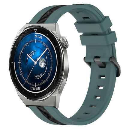 20mm Vertical Two-Color Silicone Watch Band, For Huawei Watch GT3 Pro 43mm, For Huawei Watch GT3 42mm