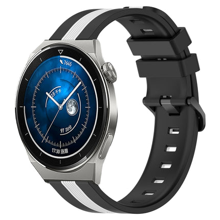 20mm Vertical Two-Color Silicone Watch Band, For Huawei Watch GT3 Pro 43mm, For Huawei Watch GT3 42mm