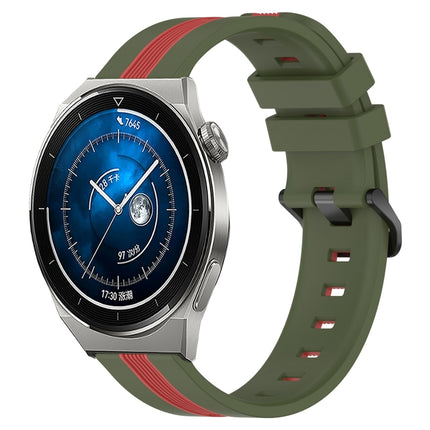 20mm Vertical Two-Color Silicone Watch Band, For Huawei Watch GT3 Pro 43mm, For Huawei Watch GT3 42mm