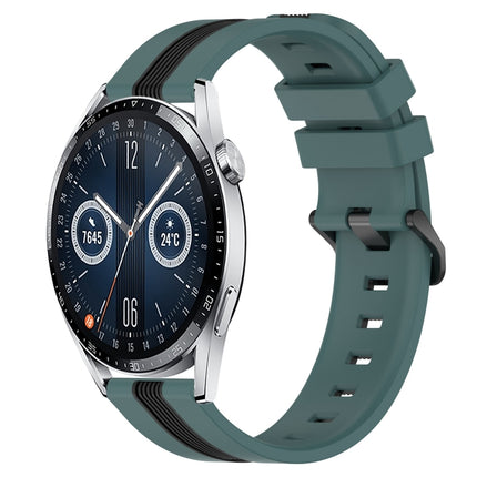 20mm Vertical Two-Color Silicone Watch Band, For Huawei Watch GT3 Pro 43mm, For Huawei Watch GT3 42mm