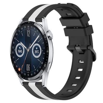 20mm Vertical Two-Color Silicone Watch Band, For Huawei Watch GT3 Pro 43mm, For Huawei Watch GT3 42mm