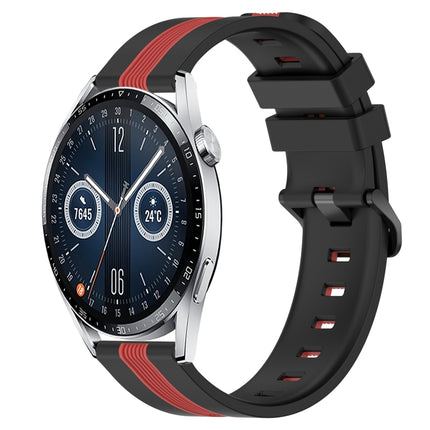 20mm Vertical Two-Color Silicone Watch Band, For Huawei Watch GT3 Pro 43mm, For Huawei Watch GT3 42mm