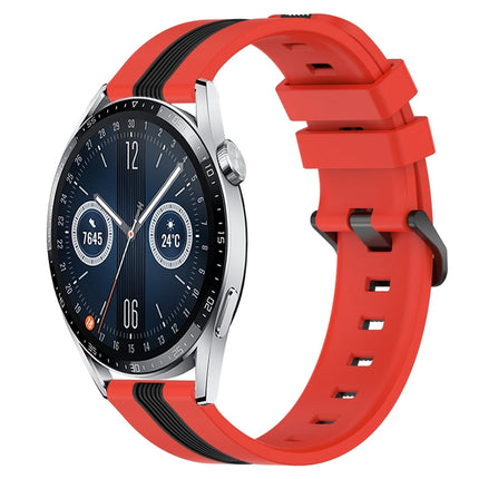 20mm Vertical Two-Color Silicone Watch Band, For Huawei Watch GT3 Pro 43mm, For Huawei Watch GT3 42mm