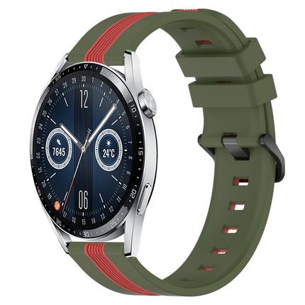 20mm Vertical Two-Color Silicone Watch Band, For Huawei Watch GT3 Pro 43mm, For Huawei Watch GT3 42mm