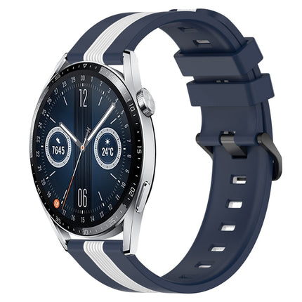 20mm Vertical Two-Color Silicone Watch Band, For Huawei Watch GT3 Pro 43mm, For Huawei Watch GT3 42mm