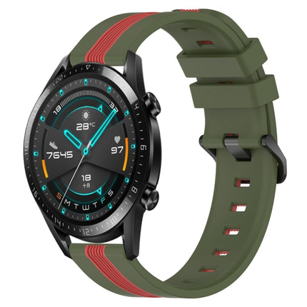 20mm Vertical Two-Color Silicone Watch Band, For Huawei Watch GT2 42mm, For Huawei Watch 2