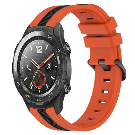 20mm Vertical Two-Color Silicone Watch Band, For Huawei Watch GT2 42mm, For Huawei Watch 2