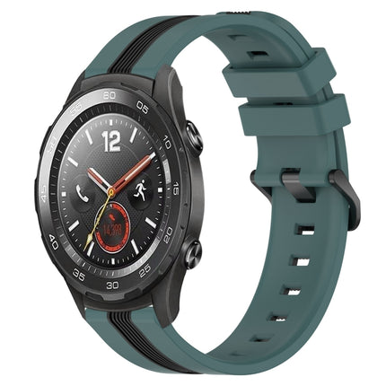 20mm Vertical Two-Color Silicone Watch Band, For Huawei Watch GT2 42mm, For Huawei Watch 2