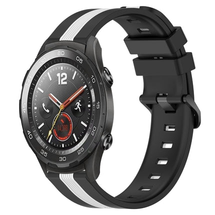 20mm Vertical Two-Color Silicone Watch Band, For Huawei Watch GT2 42mm, For Huawei Watch 2
