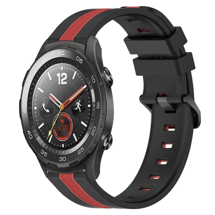 20mm Vertical Two-Color Silicone Watch Band, For Huawei Watch GT2 42mm, For Huawei Watch 2