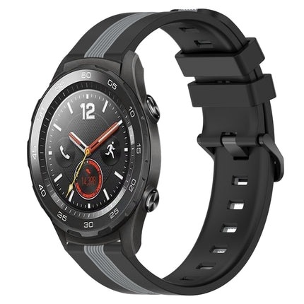 20mm Vertical Two-Color Silicone Watch Band, For Huawei Watch GT2 42mm, For Huawei Watch 2