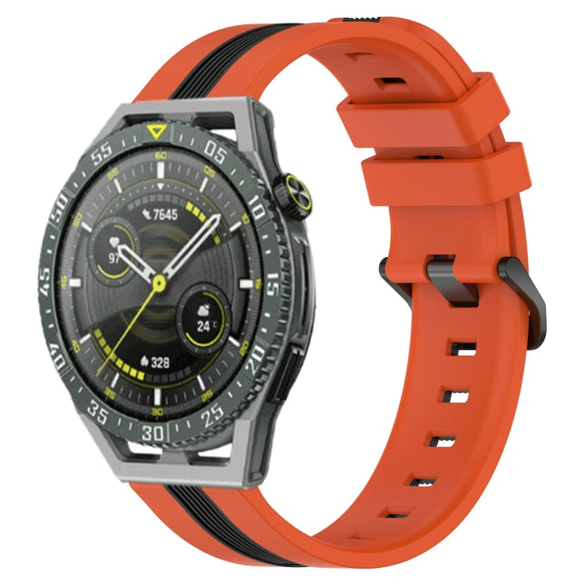 22mm Vertical Two-Color Silicone Watch Band, For Huawei Watch GT 3 SE, For Huawei Watch Buds