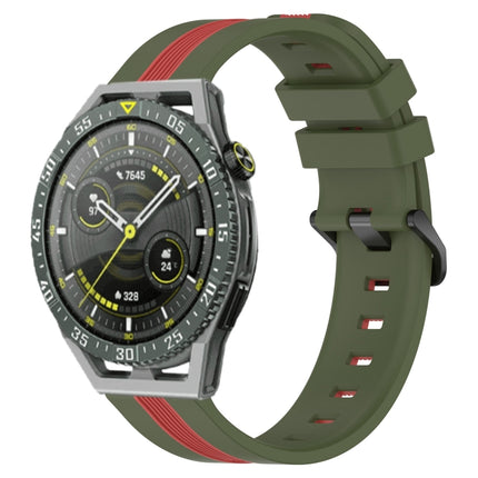 22mm Vertical Two-Color Silicone Watch Band, For Huawei Watch GT 3 SE, For Huawei Watch Buds
