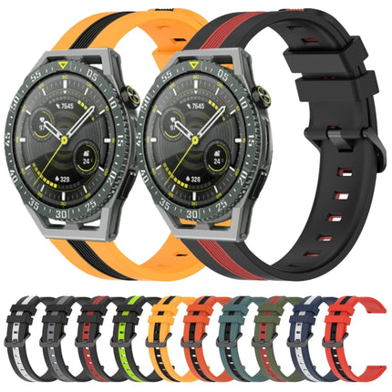 22mm Vertical Two-Color Silicone Watch Band, For Huawei Watch GT 3 SE, For Huawei Watch Buds