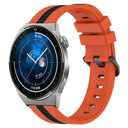 22mm Vertical Two-Color Silicone Watch Band, For Huawei Watch GT3 Pro 46mm, For Huawei Watch GT3 46mm