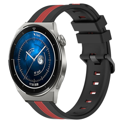 22mm Vertical Two-Color Silicone Watch Band, For Huawei Watch GT3 Pro 46mm, For Huawei Watch GT3 46mm