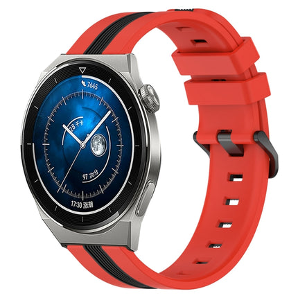 22mm Vertical Two-Color Silicone Watch Band, For Huawei Watch GT3 Pro 46mm, For Huawei Watch GT3 46mm