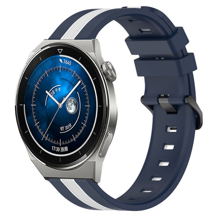 22mm Vertical Two-Color Silicone Watch Band, For Huawei Watch GT3 Pro 46mm, For Huawei Watch GT3 46mm