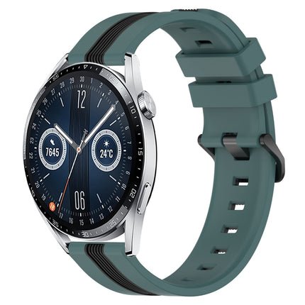 22mm Vertical Two-Color Silicone Watch Band, For Huawei Watch GT3 Pro 46mm, For Huawei Watch GT3 46mm