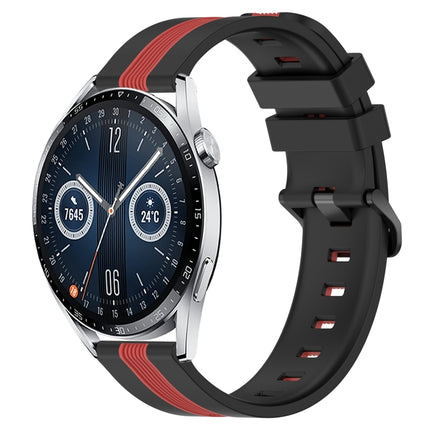 22mm Vertical Two-Color Silicone Watch Band, For Huawei Watch GT3 Pro 46mm, For Huawei Watch GT3 46mm