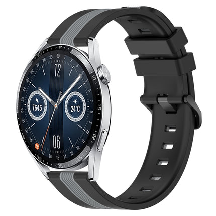 22mm Vertical Two-Color Silicone Watch Band, For Huawei Watch GT3 Pro 46mm, For Huawei Watch GT3 46mm