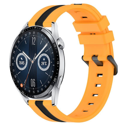 22mm Vertical Two-Color Silicone Watch Band, For Huawei Watch GT3 Pro 46mm, For Huawei Watch GT3 46mm