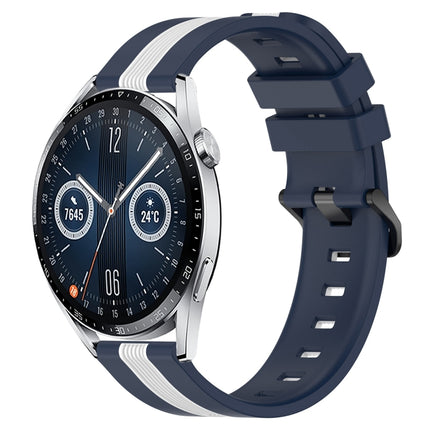 22mm Vertical Two-Color Silicone Watch Band, For Huawei Watch GT3 Pro 46mm, For Huawei Watch GT3 46mm
