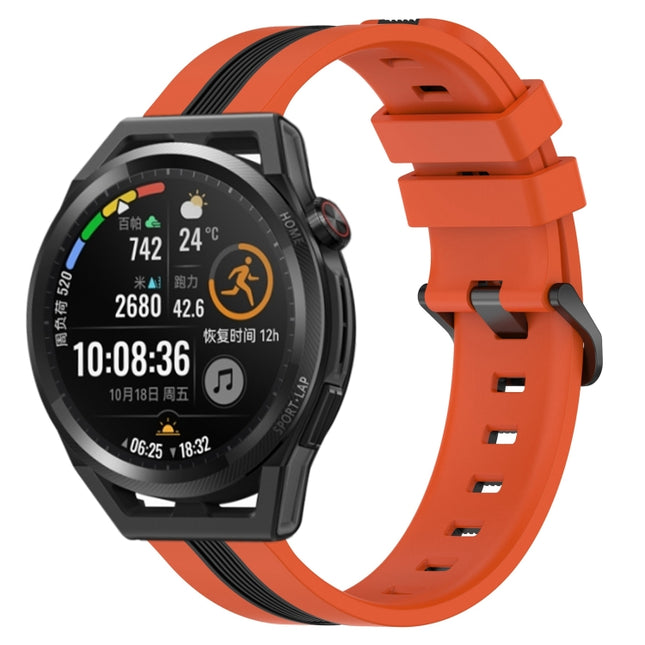 22mm Vertical Two-Color Silicone Watch Band, For Huawei Watch GT Runner, For Huawei Watch 3 Pro New