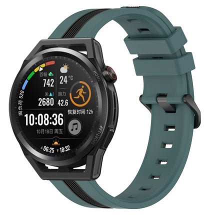 22mm Vertical Two-Color Silicone Watch Band, For Huawei Watch GT Runner, For Huawei Watch 3 Pro New