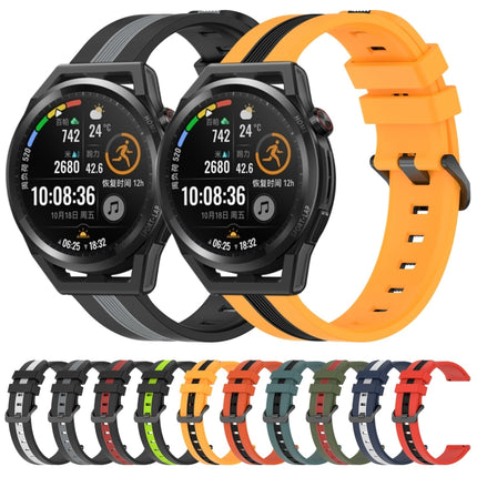 22mm Vertical Two-Color Silicone Watch Band, For Huawei Watch GT Runner, For Huawei Watch 3 Pro New