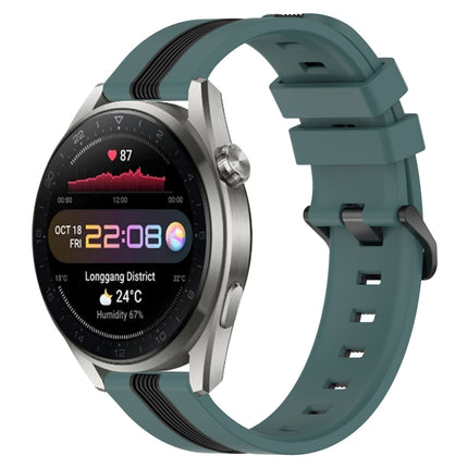 22mm Vertical Two-Color Silicone Watch Band, For Huawei Watch GT Runner, For Huawei Watch 3 Pro New