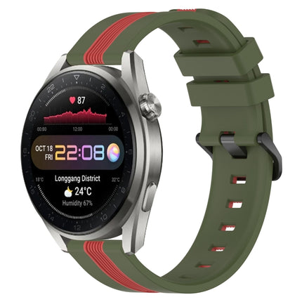 22mm Vertical Two-Color Silicone Watch Band, For Huawei Watch GT Runner, For Huawei Watch 3 Pro New