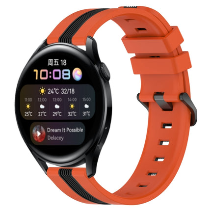 22mm Vertical Two-Color Silicone Watch Band, For Huawei Watch 3, For Huawei Watch 3 Pro