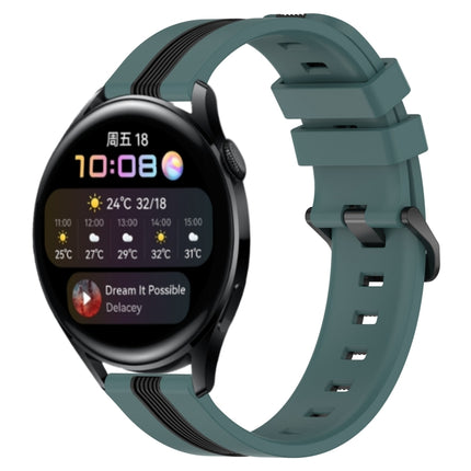 22mm Vertical Two-Color Silicone Watch Band, For Huawei Watch 3, For Huawei Watch 3 Pro