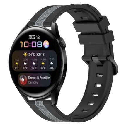 22mm Vertical Two-Color Silicone Watch Band, For Huawei Watch 3, For Huawei Watch 3 Pro